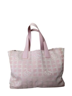 Chanel Pink Nylon CC Travel Ligne Tote Bag